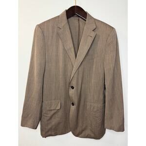 Ermenegildo Zegna Zero Weight Trofeo Seersucker Brown Checked Sport Coat Mens 46